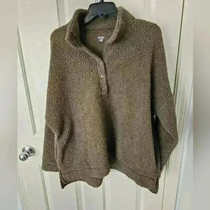 American Eagle Outfitters Brown Fleece Pullover